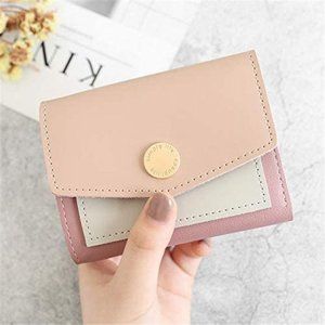 Small Wallet for Women three fold PU Leather Card Holder Organizer Purse
